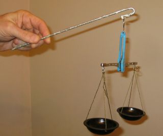 Vintage Small Hanging Apothecary Balance Scales With Weights In Grams