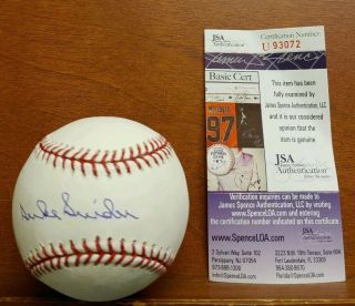 M47 Duke Snider Autographed Auto Baseball Jsa Certified Signed