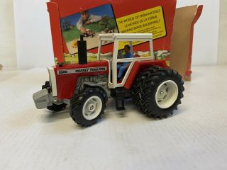 Vintage Britains 1/32 Scale Farms Massey Ferguson 2680 Tractor W/box Duel Wheels