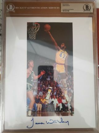 2020 Leaf Autographed Basketball Photograph Edition James Worthy Lakers 8x10 Bgs