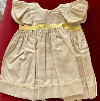 Antique Cotton Dress For French / German Bisque Toddler Doll Or Vintage Doll