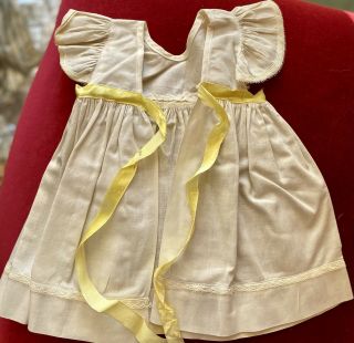 Antique Cotton Dress For French / German Bisque Toddler Doll Or Vintage Doll 3