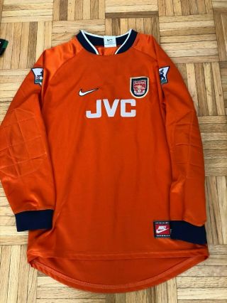 Vintage Arsenal 1996 - 98 Soccer Jersey Football Shirt Seaman 1 Ym Nike
