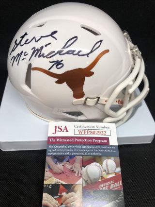 Steve Mcmichael Sb Xx Texas Longhorns Chicago Bears Signed Auto Mini Helmet Jsa