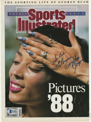 Florence Griffith - Joyner Signed Sports Illustrated Cover With Beckett
