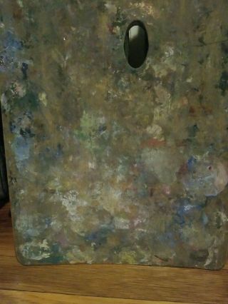 1940/50 ' s Vintage Wooden Painting Palette Old Paint 2