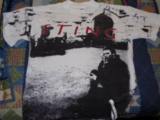 Vintage 90s Sting " The Police " Tour Roxanne Music Rock Legend Allover Print T - Sh