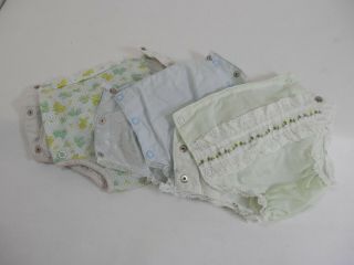 3 Vintage Diaper Covers Side Snap Newborn Handi Panti Alexis Carter 