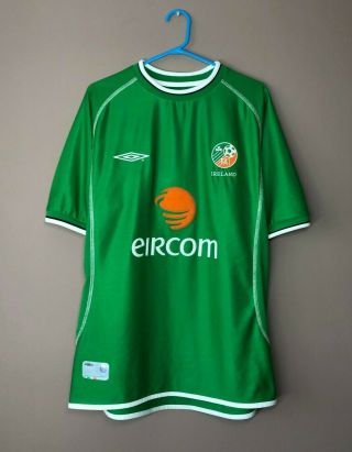 Ireland 2001 - 2003 Home Football Soccer Umbro Vintage Shirt Jersey Maglia Size M