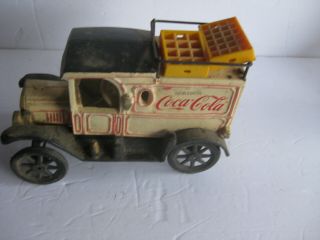 Vintage Coca Cola Cast Iron Delivery Truck with 2 coke cases Heavy 5 LBs 3