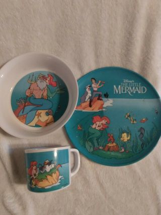The Little Mermaid - Vintage Disney Zak Designs - Dish Collectors Set