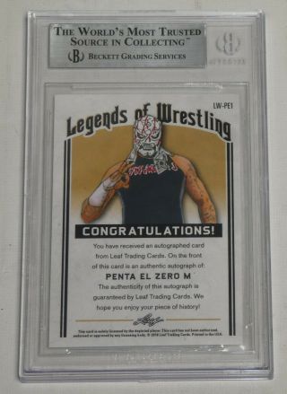 Pentagon Jr Penta El Zero M Signed 2018 Leaf Wrestling Legends Silver Card AEW 3