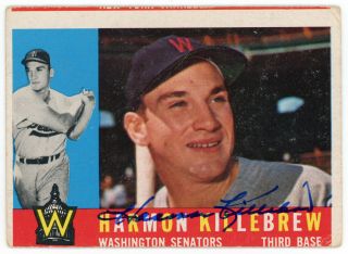 1960 Topps Hand Signed Harmon Killebrew 210 Autographed Baseball Card Senators