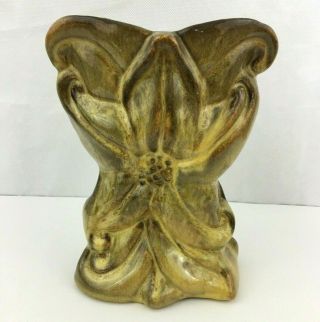 Vintage Gonder Usa Art Pottery Vase Planter Mottled Yellow 8 Inches H - 79
