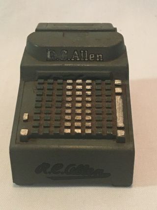 R.  C.  Allen Cash Register Miniature Metal Paperweight Vintage Salesman Sample