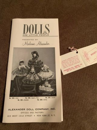 BOX ONLY with tissue,  catalogue—MADAME ALEXANDER WENDY - KINS DOLL 460 - 1950s 3