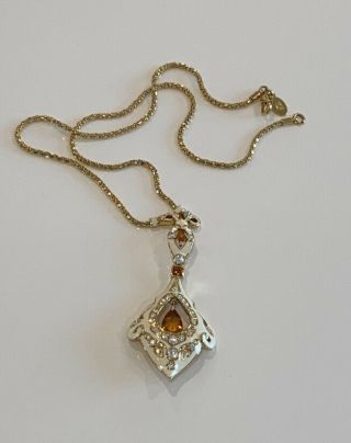 Vintage Nolan Miller Jeweled Enamel Pendant Necklace