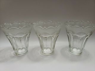 Vintage Flowers Lamp Shades Clear And Frosted Glass 5x2 Inches Set Of Three