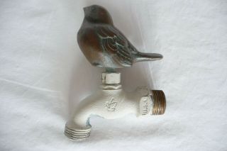 Vintage Brass Garden Tap Faucet Bird Spigot Water Home Yard Decor Outdoor