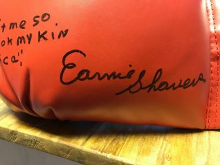 Ernie Shavers Signed Boxing Glove - Muhammad Ali Quote - Shavers Hologram