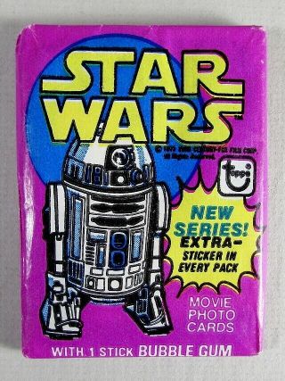 Series 3 Topps Wax Pack Vintage 1977 Star Wars Trading Cards R2 - D2