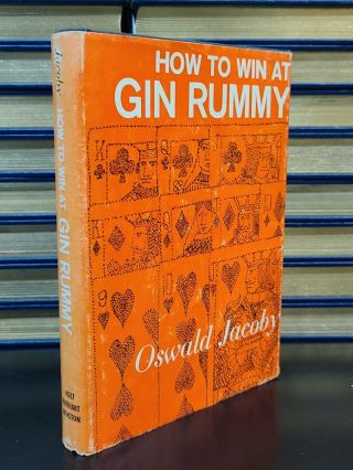 How To Win At Gin Rummy By Oswald Jacoby - Hardcover W Dust Jacket ☆ Vgc