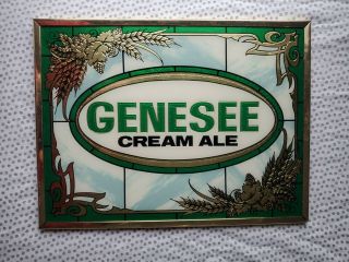 Vintage Genesee Cream Ale Glass Sign 12x16
