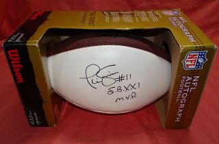 Phil Simms 11 Bowl Xxi Mvp Signed Wilson The Duke Nfl Autograph Football