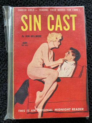 Sin Cast Vintage Hollywood Starlet Sleaze Paperback Cover Mid Century Erotica