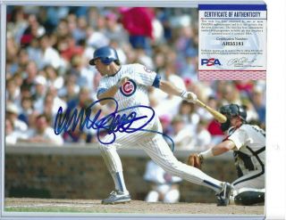 Ryne Sandberg Autographed 8x10 Photo Chicago Cubs Baseball Hofer Psa