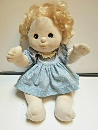 Vintage 1985 Mattel My Child Doll Blonde Brown Eyes Dress