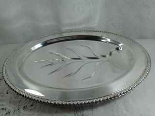 Vintage Wm Rogers Silver Plate 810 Serving Meat Platter Footed Tree Of Life.