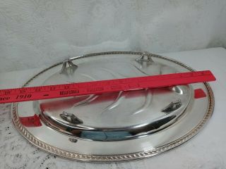 Vintage Wm Rogers Silver Plate 810 Serving Meat Platter Footed Tree of Life. 3