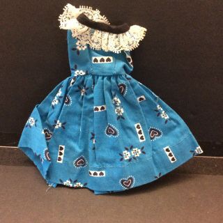 Vintage Doll Dress Little Miss Revlon Jill Cissette Nancy Ann Green Hearts Blue