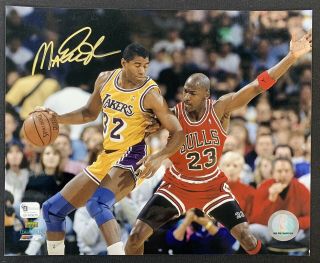 Magic Johnson Vs.  Michael Jordan Signed 8x10 Photo Autographed Auto
