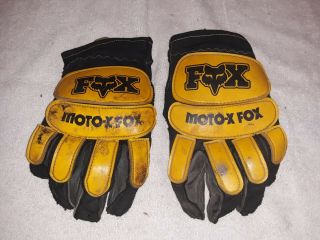 Vintage Moto X Fox Racing Pawtectors Dirtbike Motocross/bmx Gloves Mx Yellow