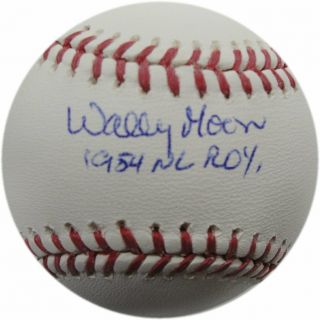 Wally Moon Hand Signed Autographed Mlb Baseball La Dodgers 1954 Nl Roy