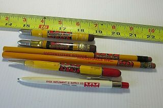 6 Old & Vintage Minneapolis Moline Pencil & Ink Pens