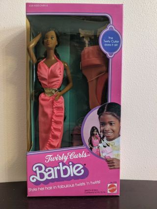 1982 Barbie African American Superstar Era " Twirly Curls " Doll - Nrfb 5723