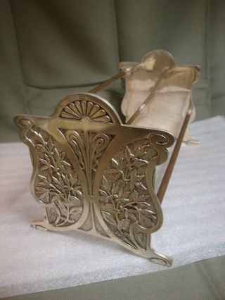 Vintage Art Nouveau Expandable Brass Book Holder Bookend