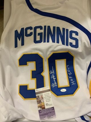 Autographed/signed George Mcginnis Hof 17 Pacers Jersey Jsa Auto