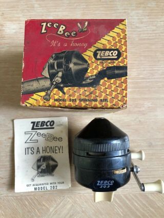 Zebco 202 Zee Bee Spinning Reel With Box And Instructions