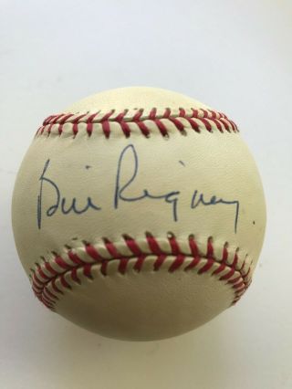 Bill Rigney Autographed Signed Nl Baseball With Photo Signing