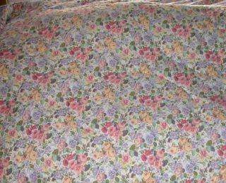 Vintage Laura Ashley King Size Comforter Bedspread Roses Reversible