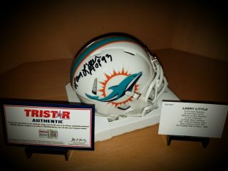 Larry Little Miami Dolphins Signed Autographed Speed Mini Helmet Tristar