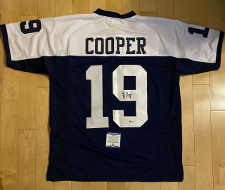 Dallas Cowboys Amari Cooper Signed Blue Custom Jersey W/beckett