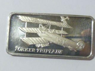 Vintage Silver Bar 1 Oz World Of Flight - Very Collectable