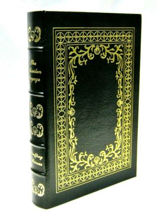 Leather Bound Book " The Maiden Voyage " By Geoffrey Marcus The Easton Press 1987