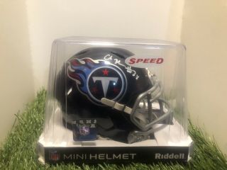 Chris Johnson Autographed Riddel Speed Mini Helmet - Jsa Certified