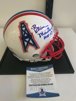 Bruce Mathews Houston Oilers Autographed Mini Helmet